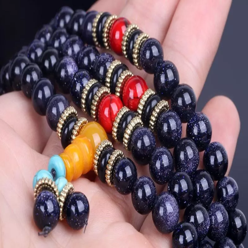 108 Blue Gravel  Mala