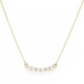 14K Diamond Bar Pendant Necklace