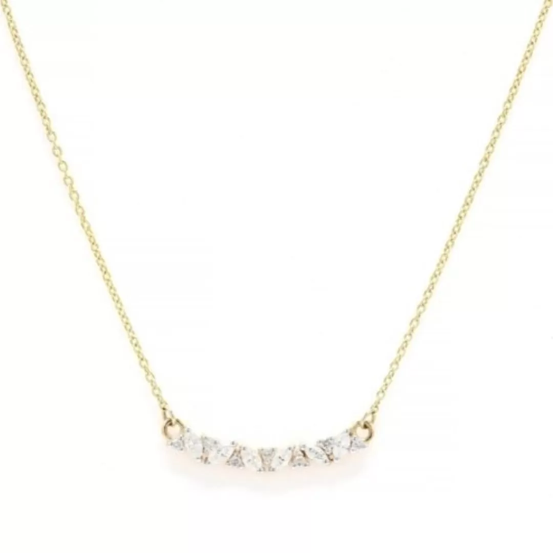 14K Diamond Bar Pendant Necklace