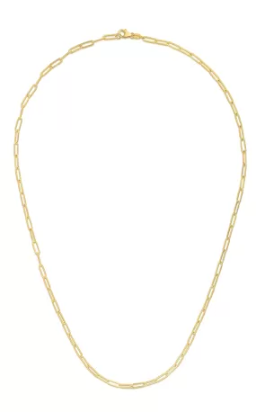 14K Gold 2.1mm Paperclip Chain