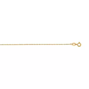 14K Gold .8mm Machine Rope Chain (Carded)