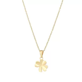 14K Yellow Gold Tiny Shamrock Pendant