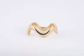 14k Yellow Gold Wave Fashion Ring Size 5 (2.65g.)