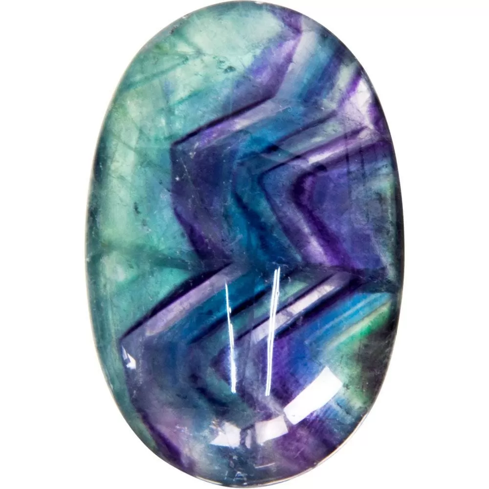 1.75" Palm Stone - Rainbow Fluorite