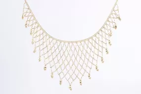 18" 14k Yellow Gold Beaded Bib Necklace (10.73g.)