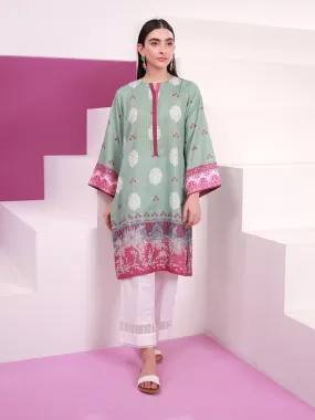 1pc - Stitched Basic Printed Lawn Silk Shirt