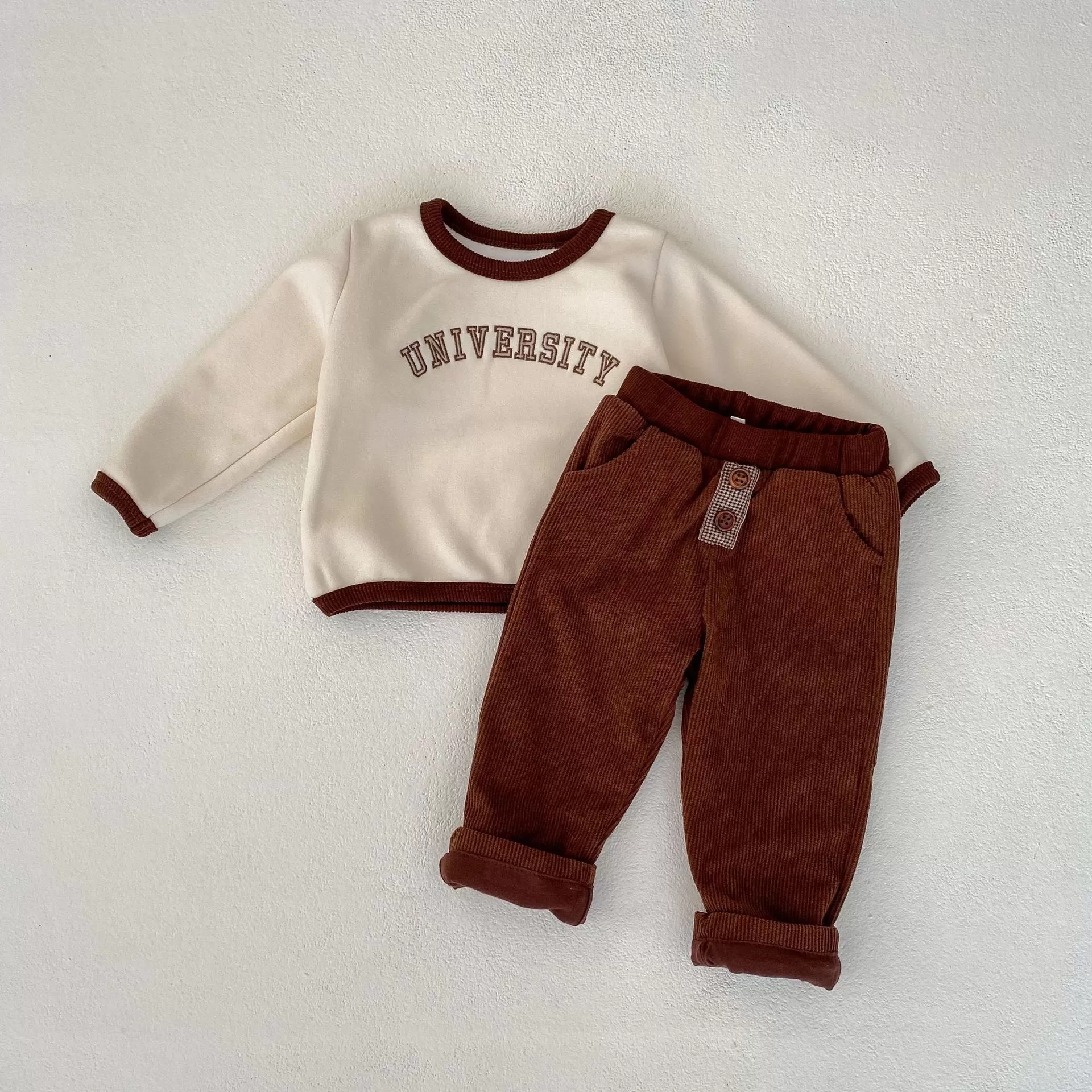 2 Pieces Set Baby Kid Girls Letters Hoodies Sweatshirts And Solid Color Pants Wholesale 230828335