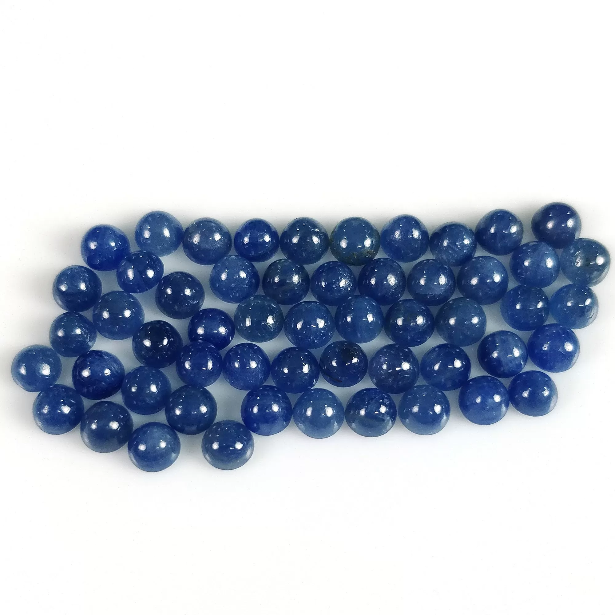 23.00cts Natural Untreated BLUE SAPPHIRE Gemstone Round Shape Cabochon September Birthstone 4mm 54pcs