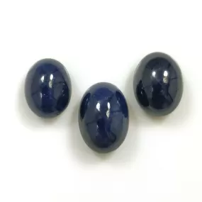 40.00cts Natural Untreated BLUE SAPPHIRE Gemstone Oval Shape Cabochon 14*11mm*8(h)mm - 16*12mm*8(h)mm 3pcs For Jewelry