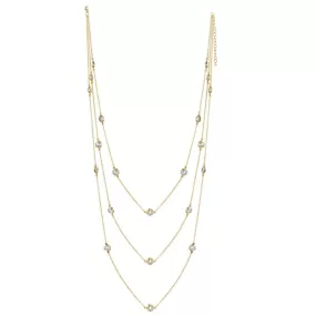 925 Silver CZ Long Necklace