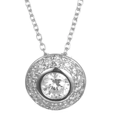 925 Silver CZ Pendant Necklace