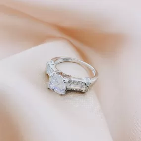 925 Silver CZ Wedding Bridal Engagement Ring