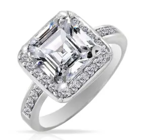 925 Silver CZ Wedding Bridal Engagement Ring