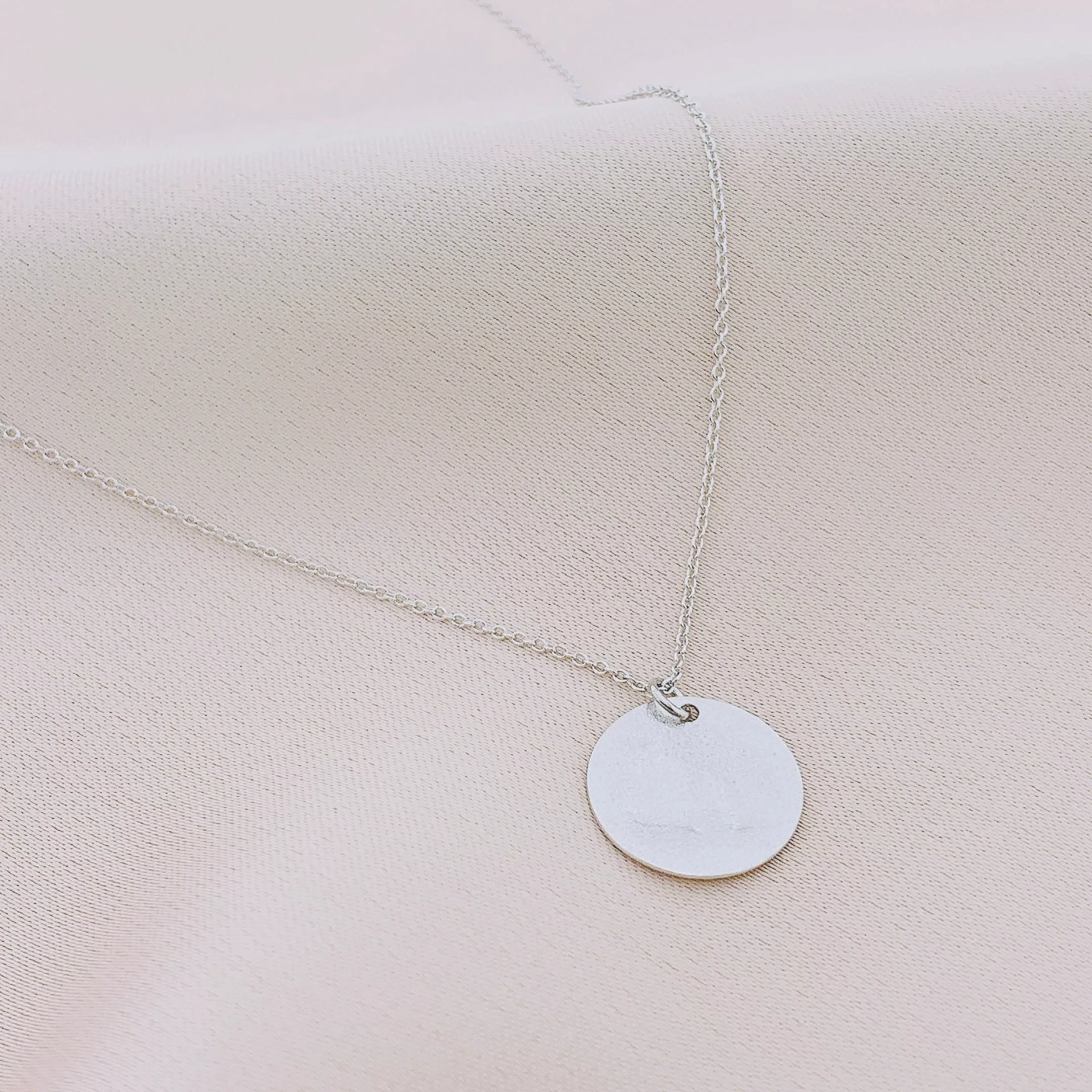 925 Silver Disc Pendant Necklace