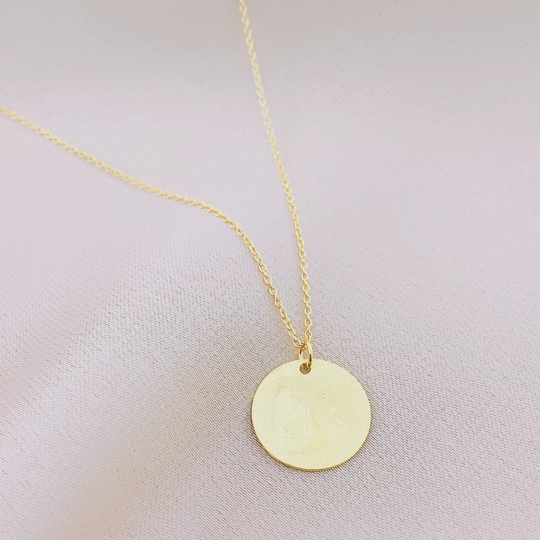 925 Silver Disc Pendant Necklace