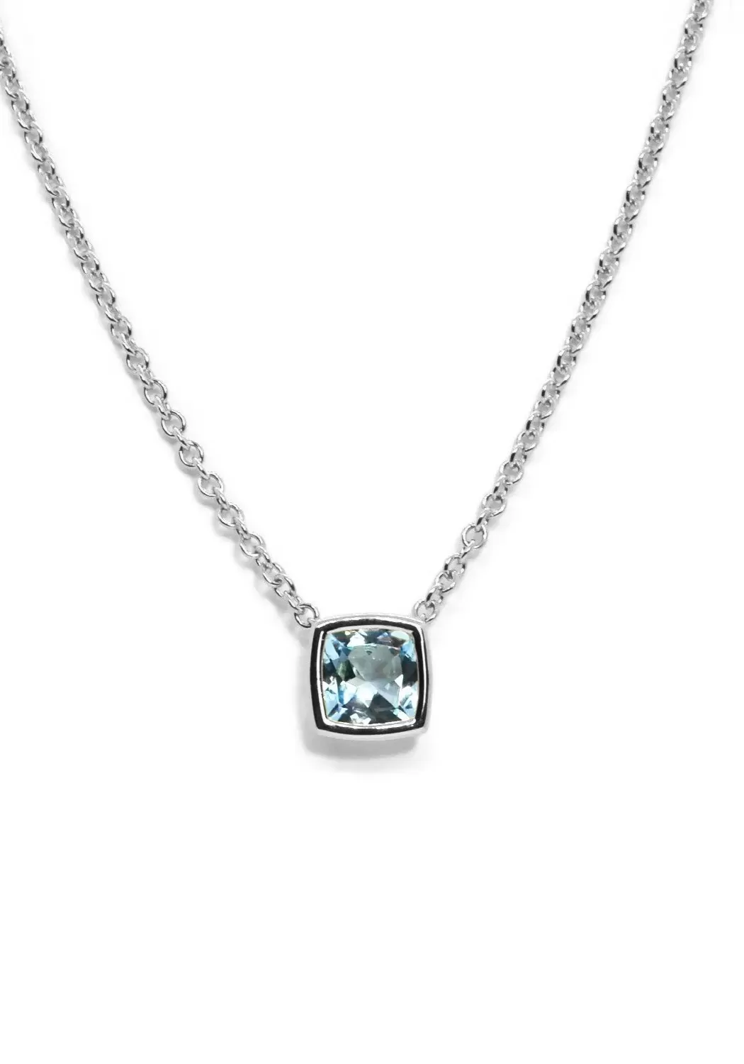 A & Furst Gaia 18KWG Blue Topaz Pendant Necklace