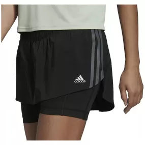 adidas Run Icons 3 Stripes Womens Running Skort - Black