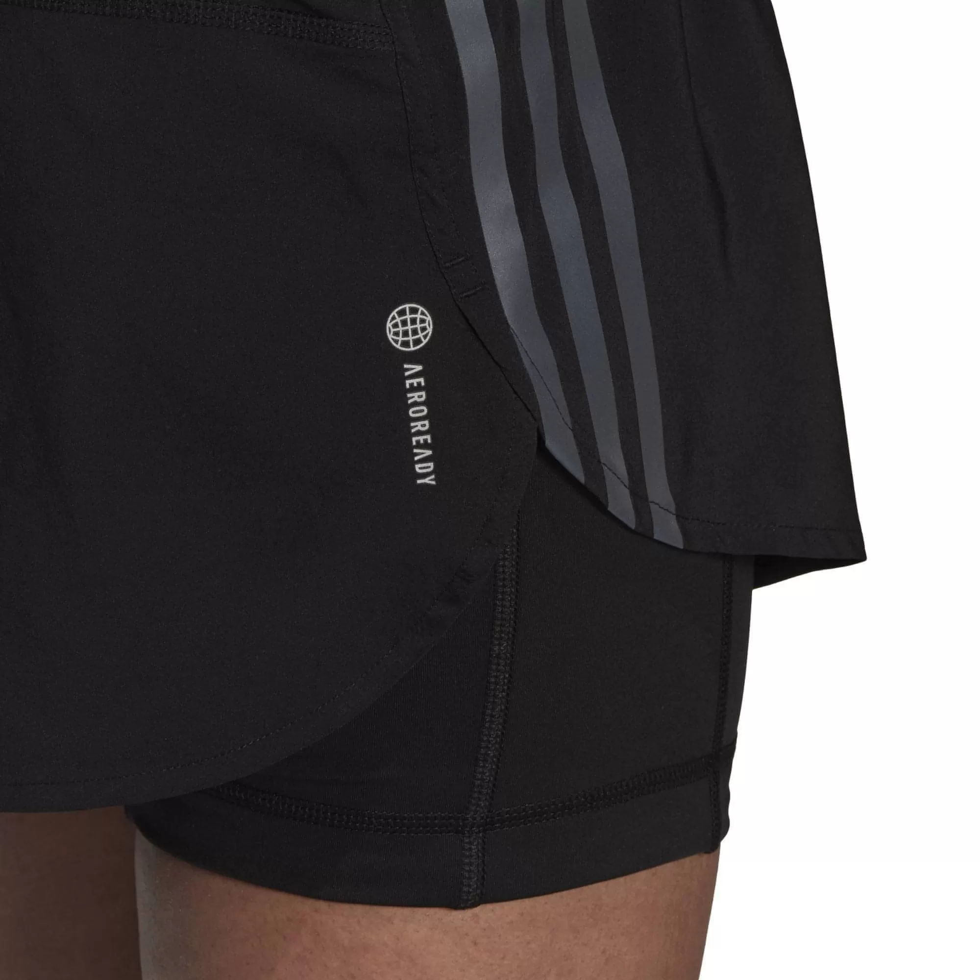 adidas Run Icons 3 Stripes Womens Running Skort - Black