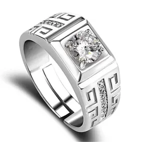 Adjustable Diamond Crystal Ring for Men