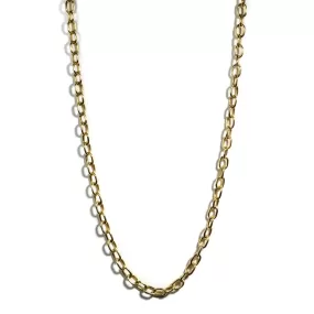 AFJ Gold Collection - Oval Link Chain Necklace,  Length 30", Yellow Gold