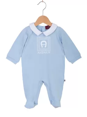 Aigner Romper Logo Baby Blue