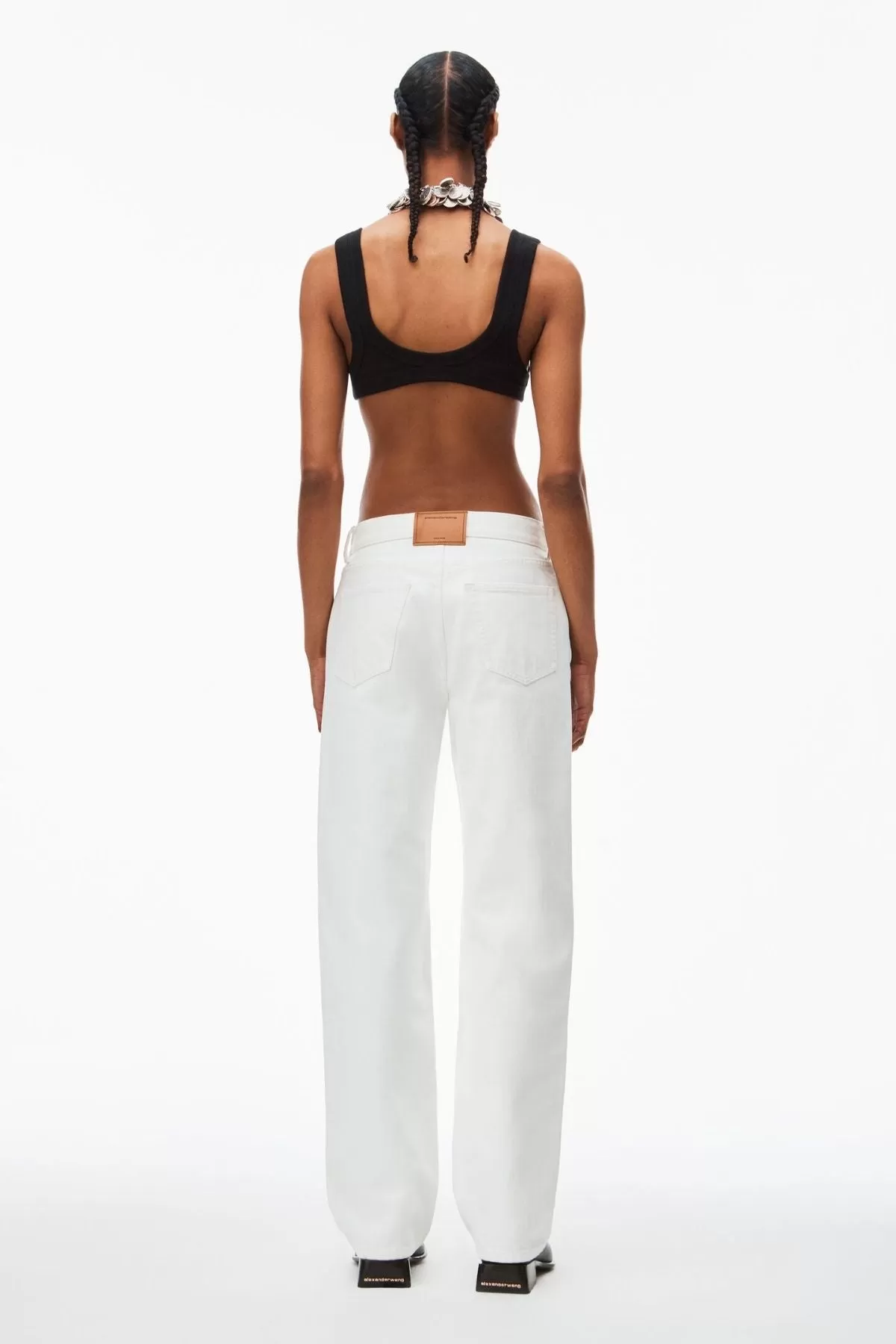 Alexander Wang EZ Mid Rise Relaxed Straight Jeans - Vintage White