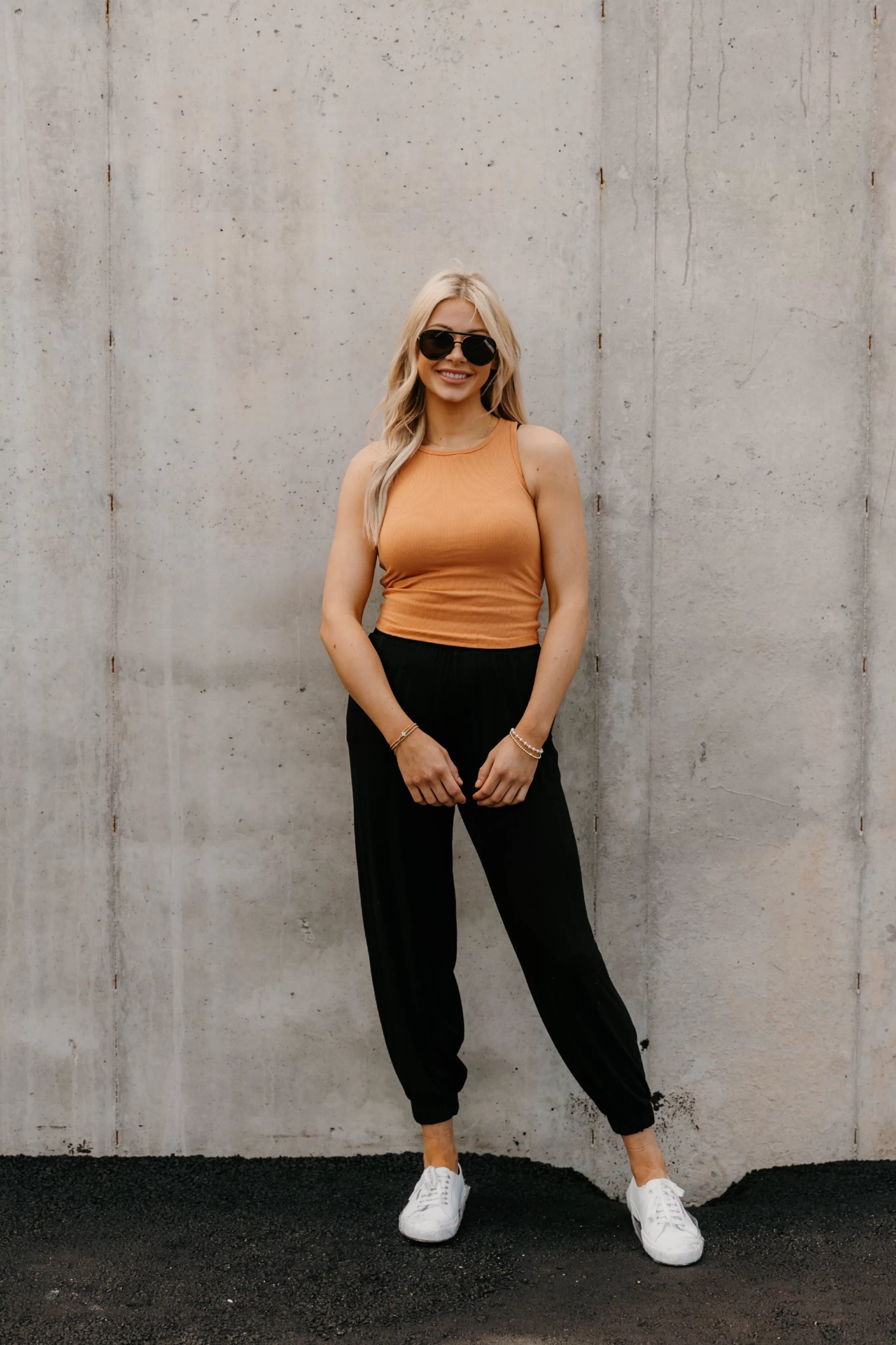 Alexandra Ribbed Crop Tank w/ Bra