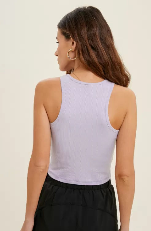 Alexandra Ribbed Crop Tank w/ Bra