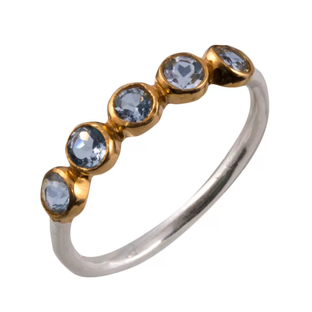 Amara Blue Topaz Two-Tone Ring