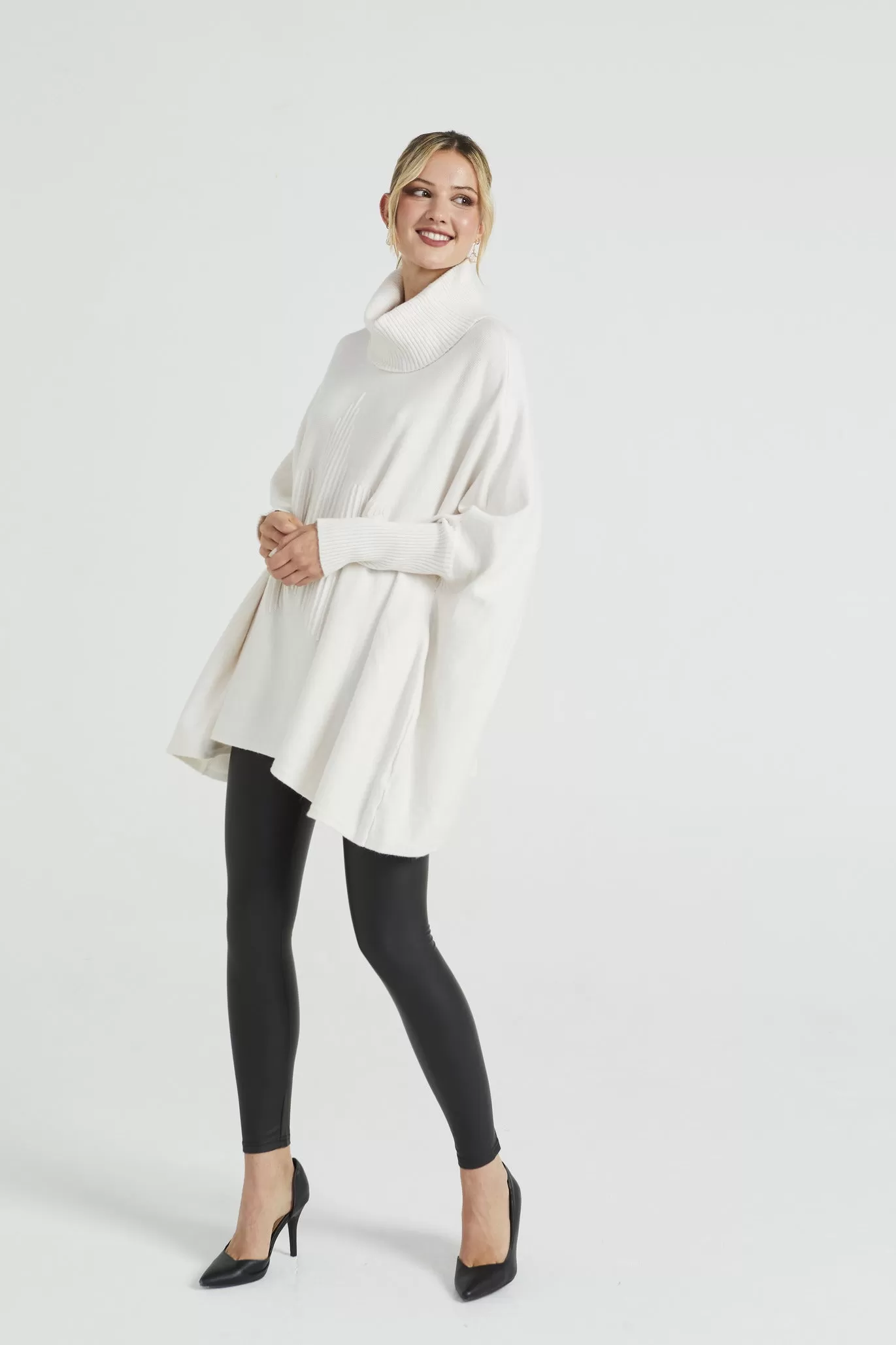 Angeleye High Neck Oversized Jumper With Star Print