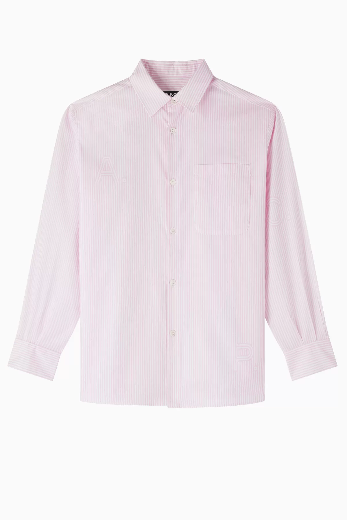 A.P.C. Sela Striped Logo Shirt - Pink