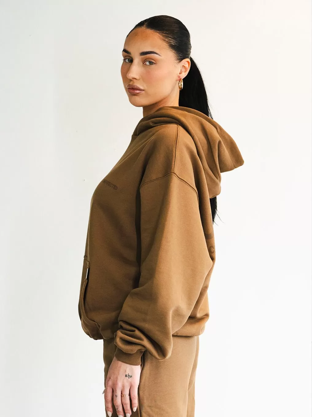 Archive Logo Oversized Hoodie - Camel