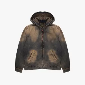 ARIES Acid Wash Hooded Denim Jacket