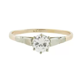 Art Deco 9kt Mixed Metals Diamond Engagement Ring 0.55ct