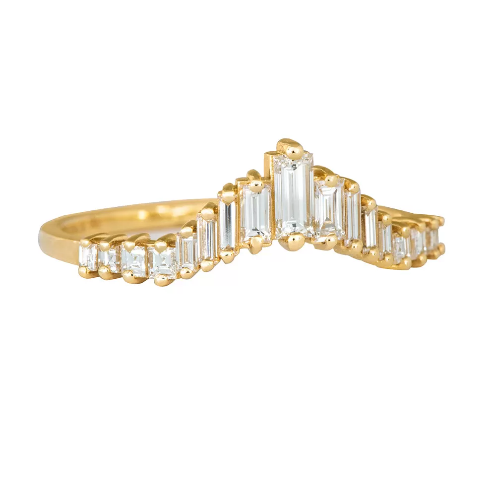 Art Deco Wedding Ring - Tapered Baguette Diamond Ring