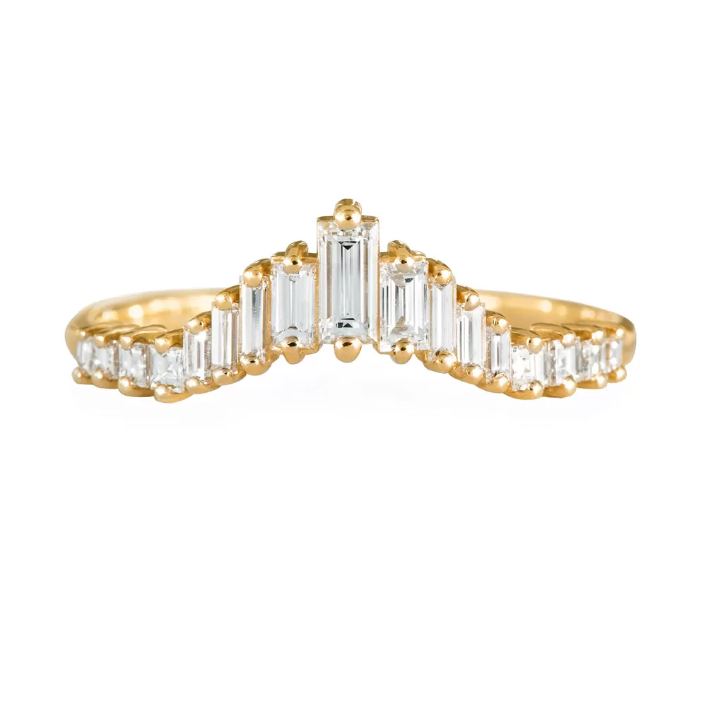 Art Deco Wedding Ring - Tapered Baguette Diamond Ring