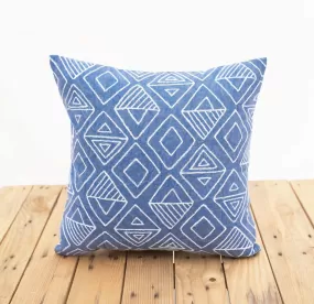 Aztec pattern pillow cover, blue colour, embroidery, geometrical, cotton pillow cover,16"X16"