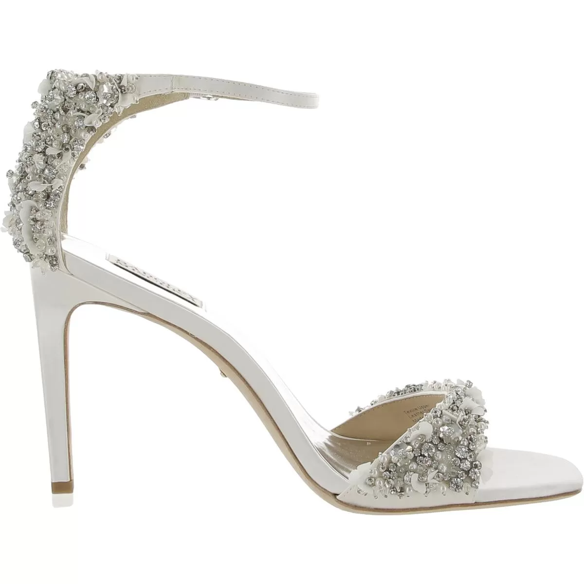 Badgley Mischka Womens Teja Satin Embellished Heels