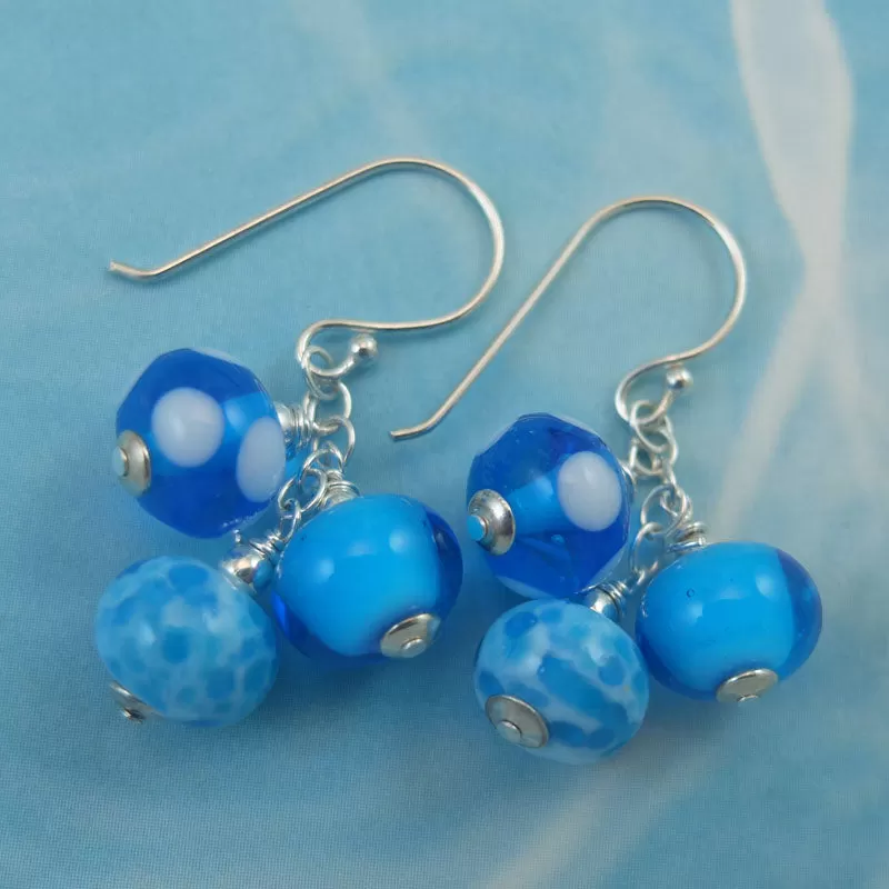 bahama blue cluster earrings