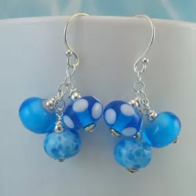 bahama blue cluster earrings