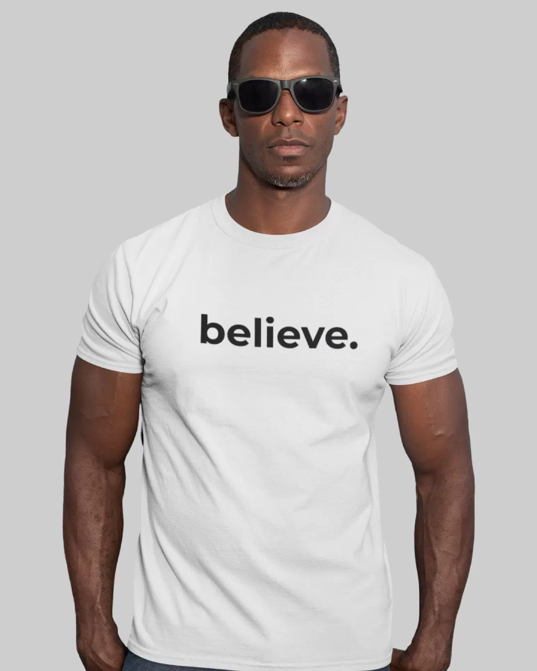 Believe White Cotton Tee