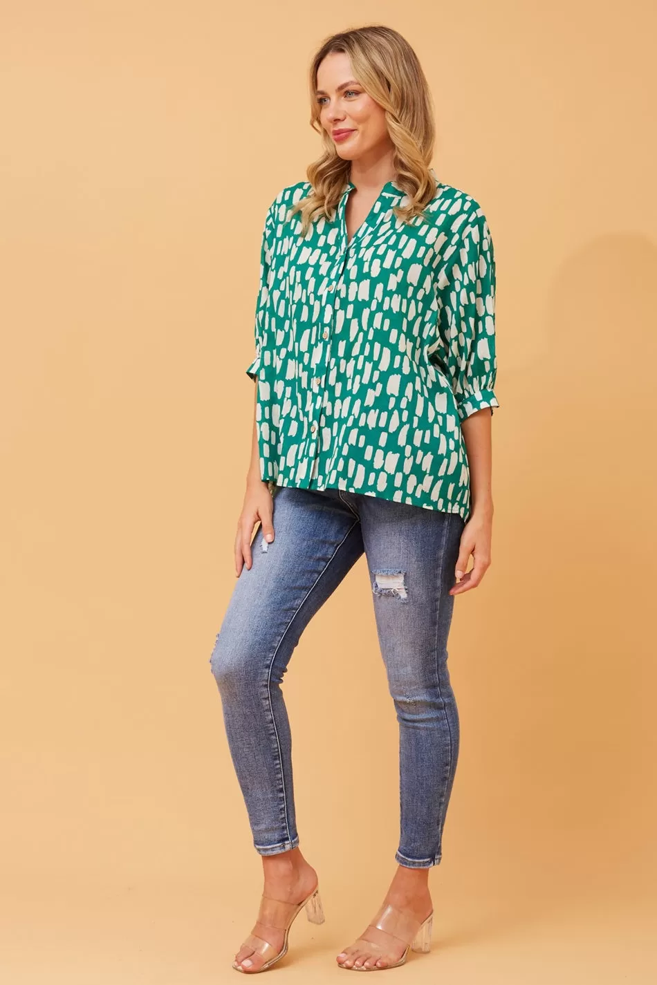 BELINA ABSTRACT PRINT SHIRT