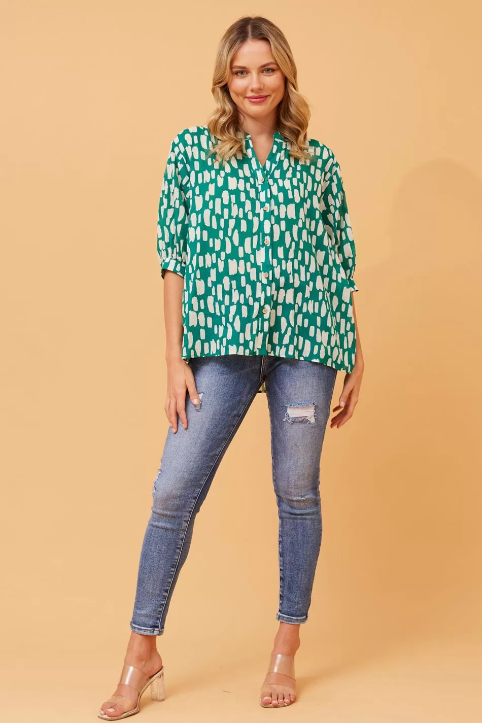 BELINA ABSTRACT PRINT SHIRT