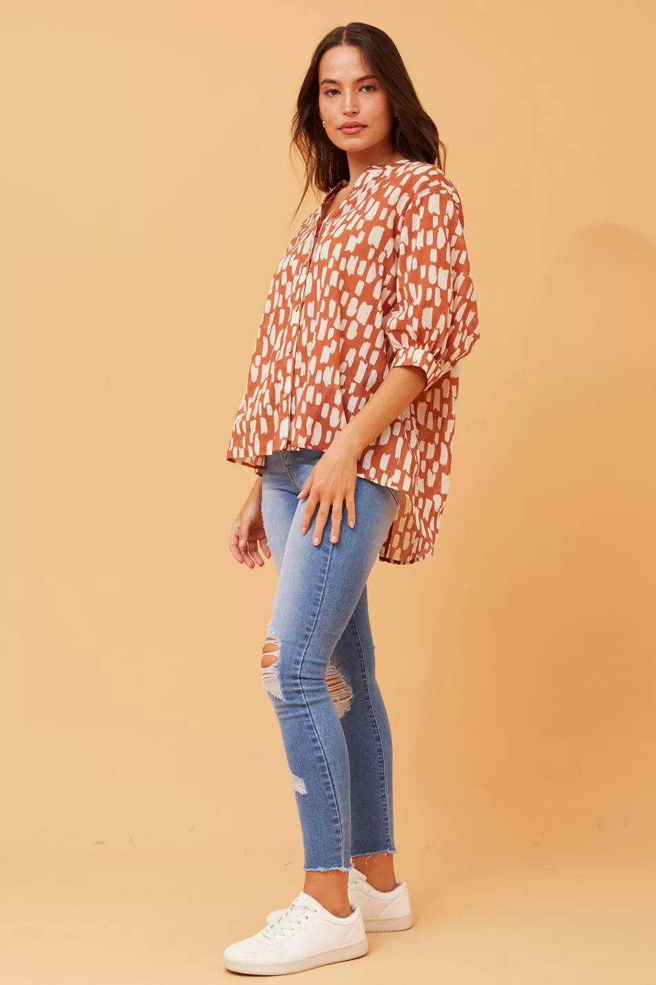 BELINA ABSTRACT PRINT SHIRT