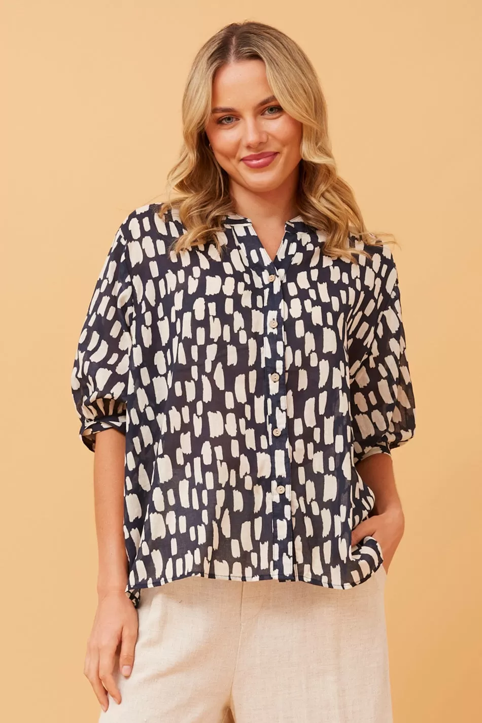 BELINA ABSTRACT PRINT SHIRT