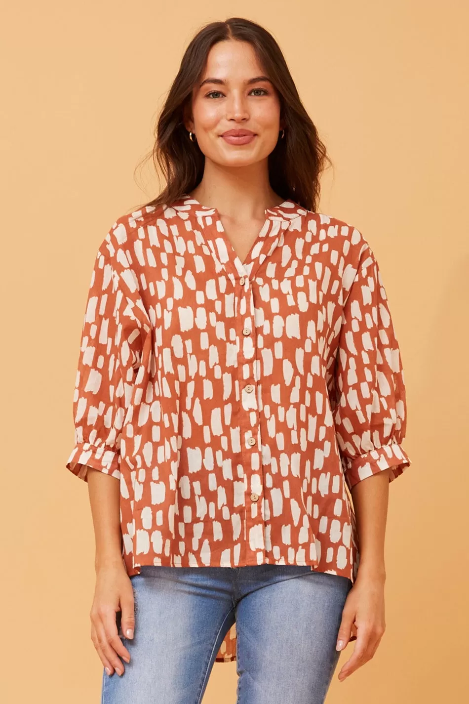 BELINA ABSTRACT PRINT SHIRT