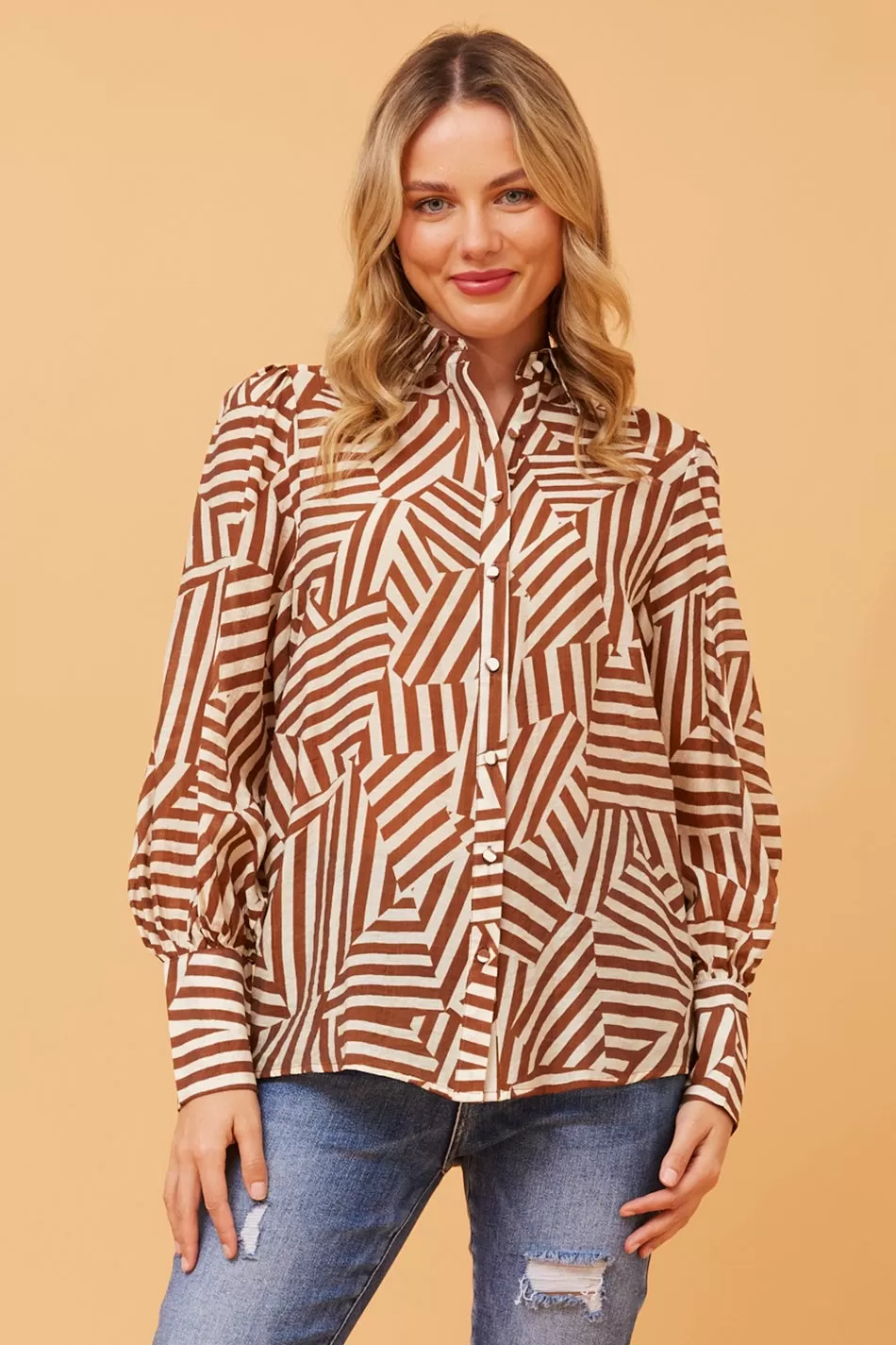 BELLE PATCHWORK STRIPED SHIRT