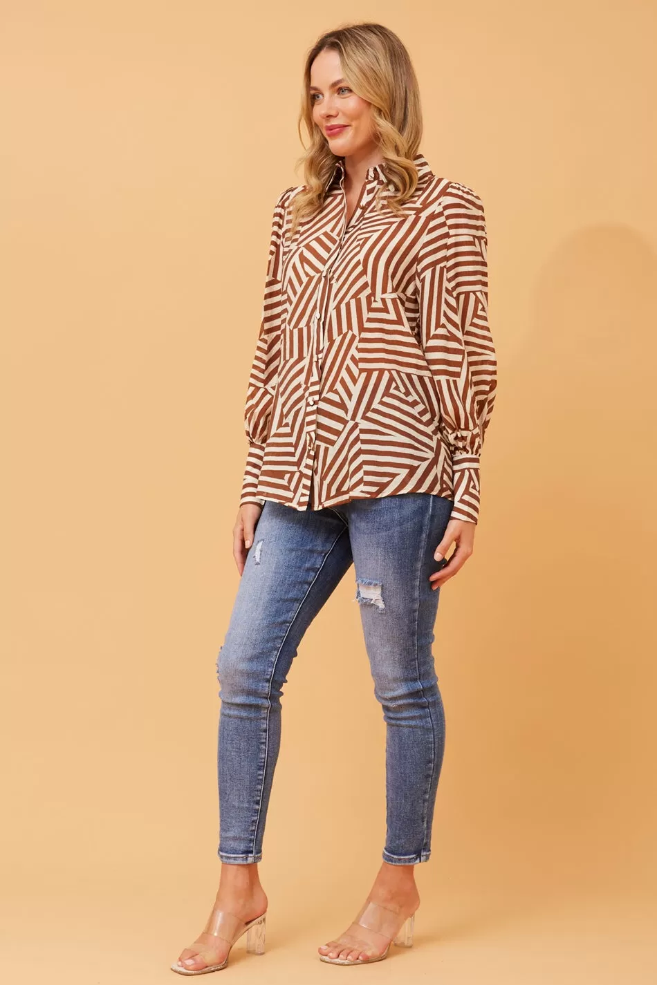 BELLE PATCHWORK STRIPED SHIRT