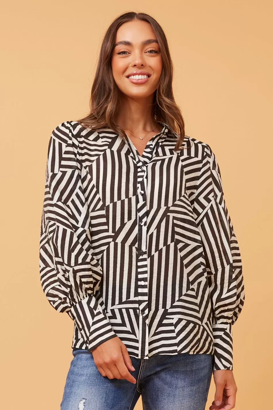 BELLE PATCHWORK STRIPED SHIRT