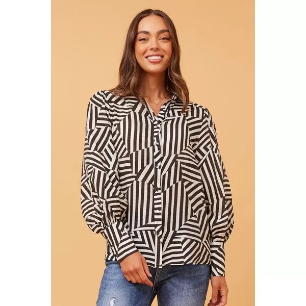 BELLE PATCHWORK STRIPED SHIRT